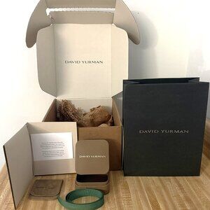 David Yurman Jewelry Shipping Box Gift Bag Card, Polishing Cloth, Pouch & Ribbon